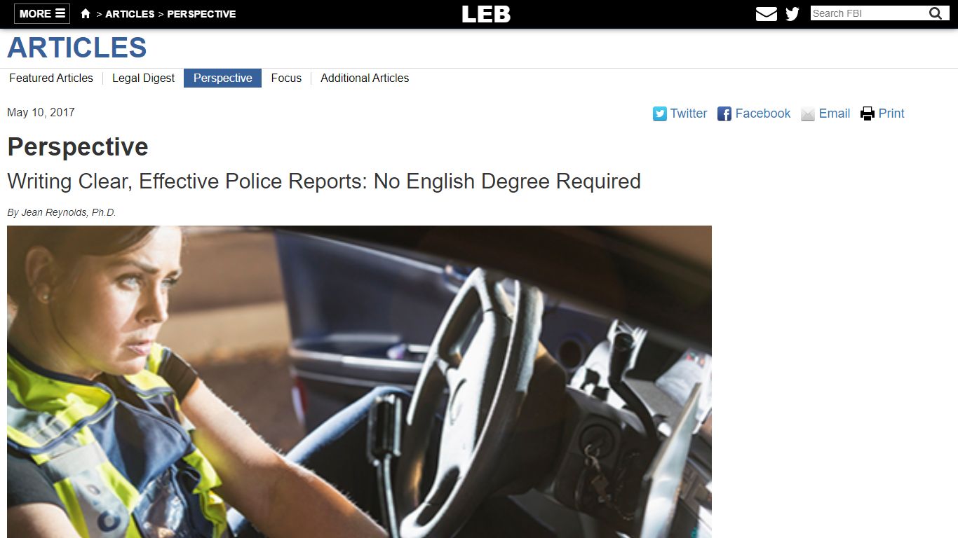 Perspective: Writing Clear, Effective Police Reports - No English ...